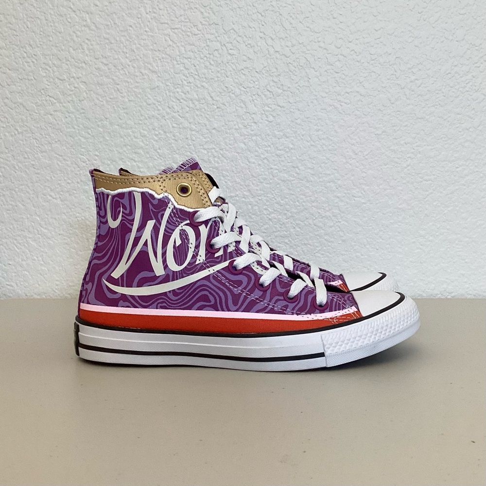 Converse 7 New Willy Wonka Chuck Taylor All Star High Purple Swirl Sneakers - Picture 13 of 15